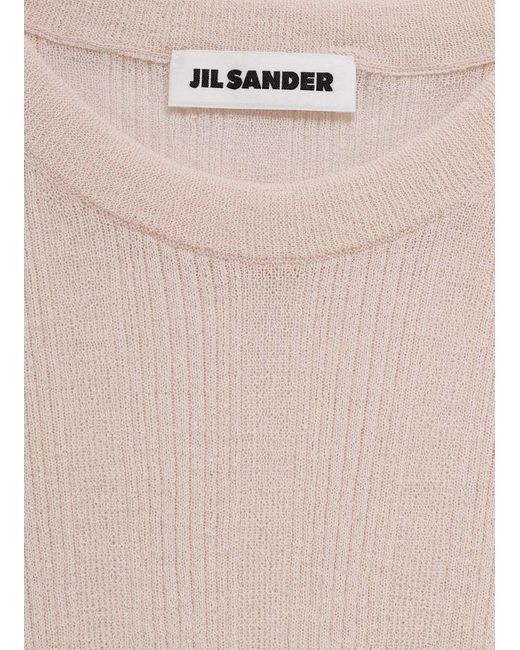 Jil Sander Pink Fine-Ribbed Top