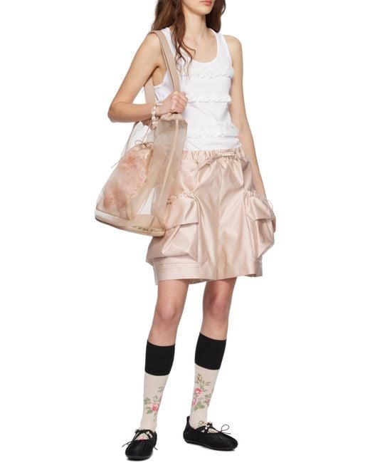 Simone Rocha White Ruffled Tank Top