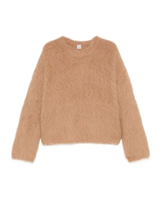 Totême Natural Brushed Alpaca-Blend Ribbed Knit Sweater