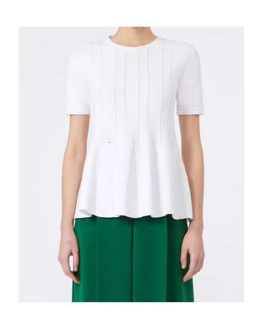 Max Mara White Stretch Viscose Sweater