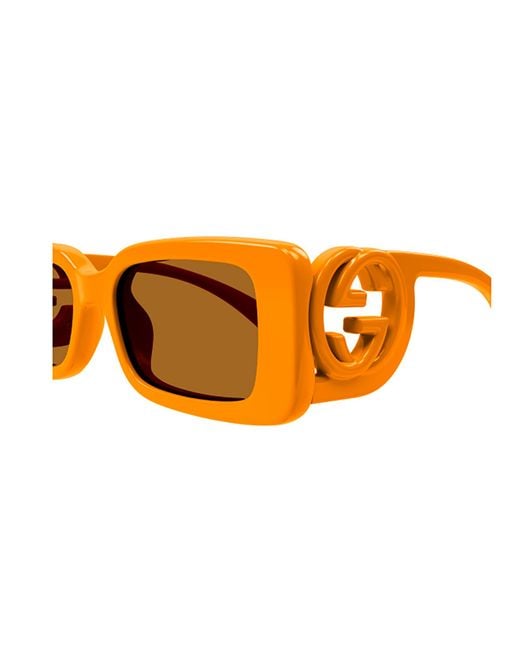 Gucci Orange Eyewear Rectangle Frame Sunglasses