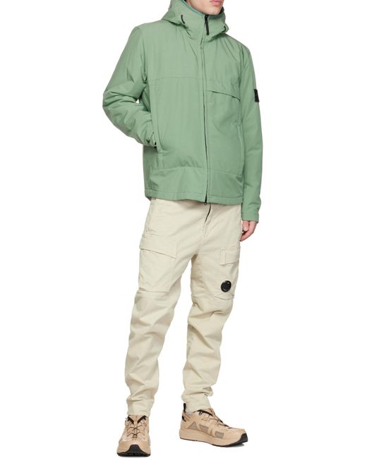Stone Island Green Logo-Patch Jacket for men