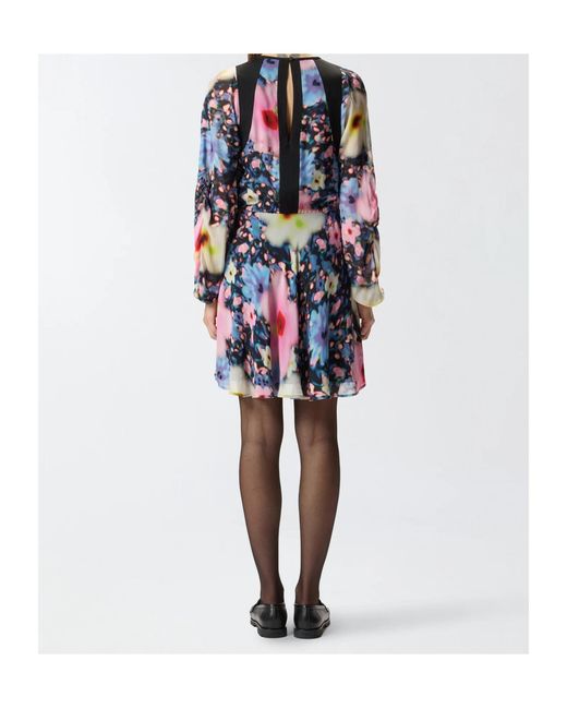 Pinko Blue Agretti Floral-Print Mini Dress