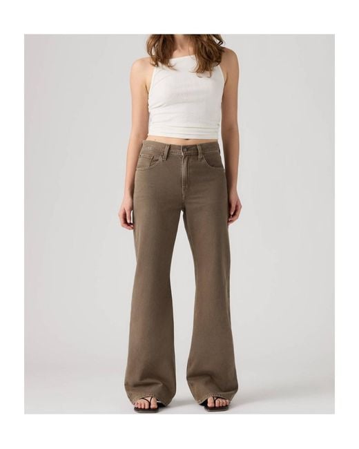 Levi's Gray Loose Boot Washed Jeans