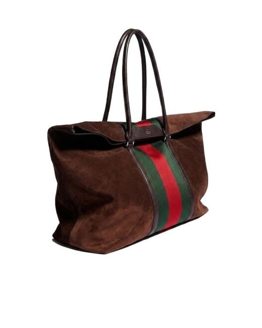 Gucci Red Medium Duffle Bag With Web for men