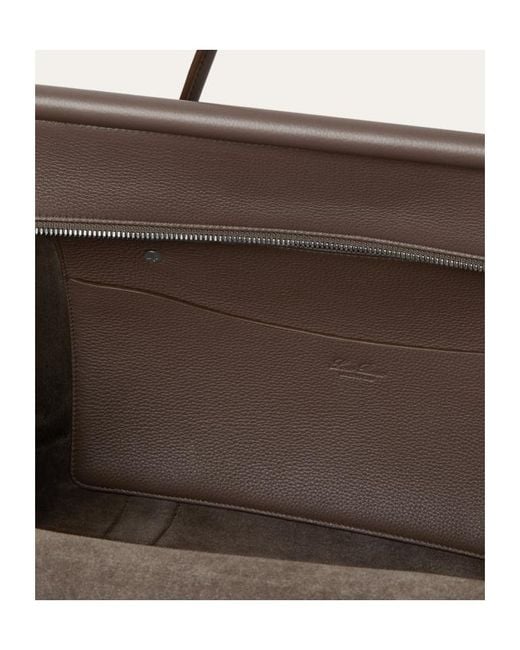Loro Piana Brown Loom Weekender Bag L42 for men