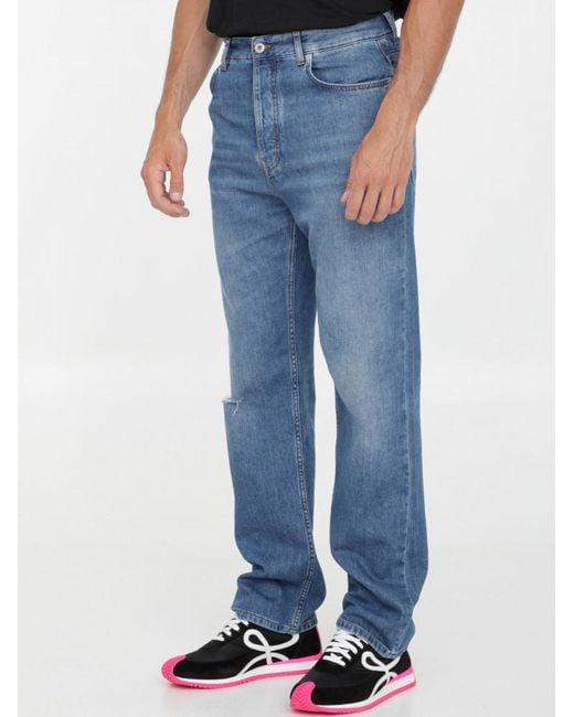 Loewe Blue Straight Leg Jeans for men