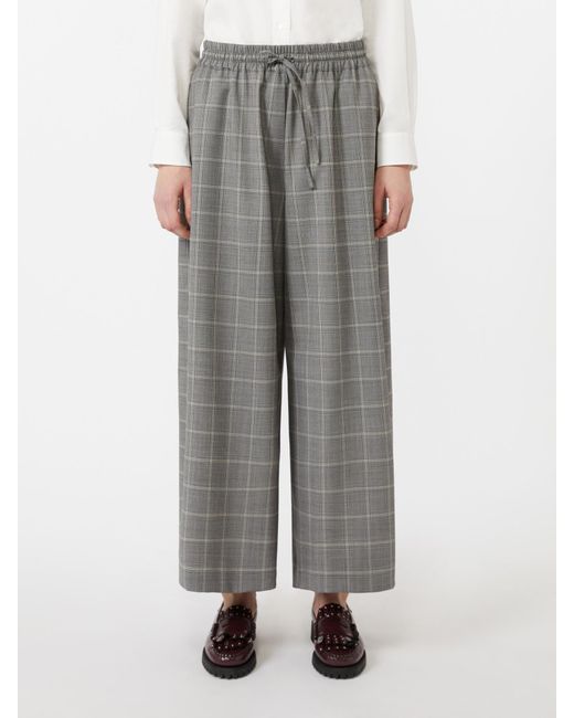 Weekend by Maxmara Gray Luigi Checked Drawstring Trousers