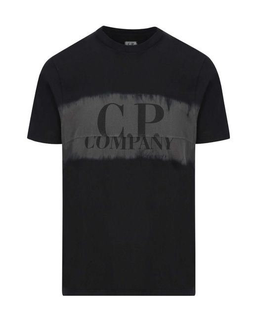 C P Company Black Logo-Print Short-Sleeve T-Shirt for men