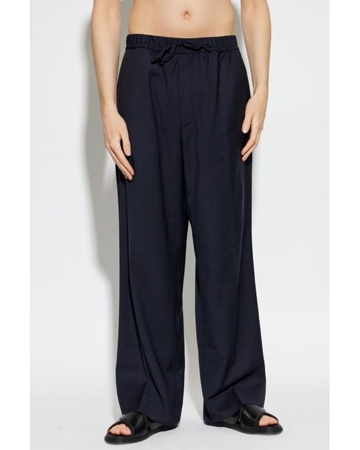 Officine Generale Blue Drawstring Casual Pants for men