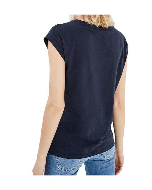 Emporio Armani Blue Round Collar Logo T-Shirt