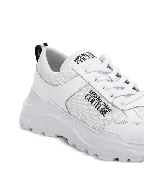 Versace Jeans White Couture Logo Chunky Sneakers for men