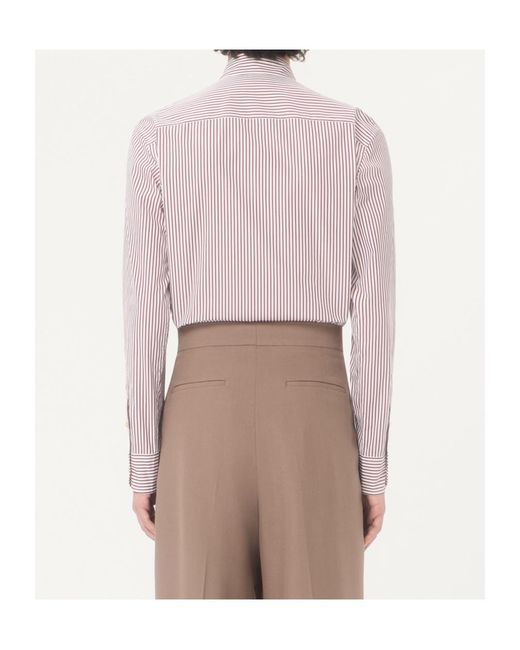 Valentino Pink Vlogo Embroidered Striped Shirt for men