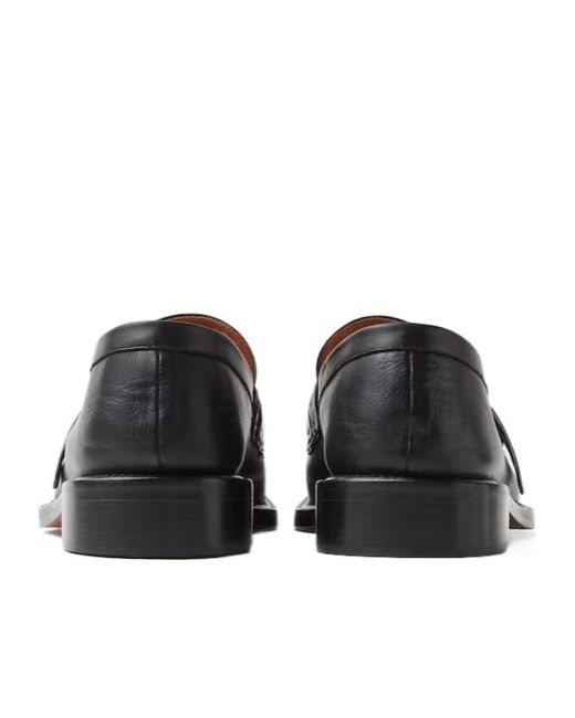 Versace Black Primo Leather Loafers for men