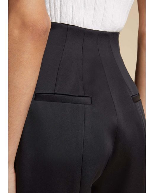Khaite Black High Waisted Cropped Trousers