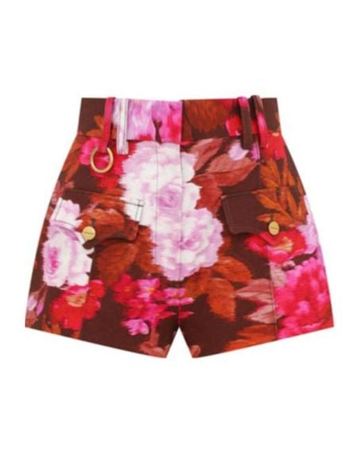 Zimmermann Red Belt Loop Shorts