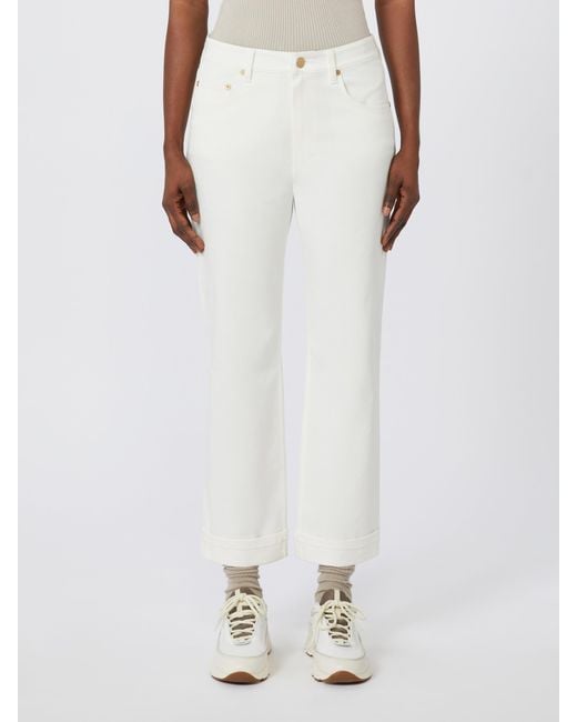 Max Mara White 'S Mid-Rise Straight-Leg Trousers