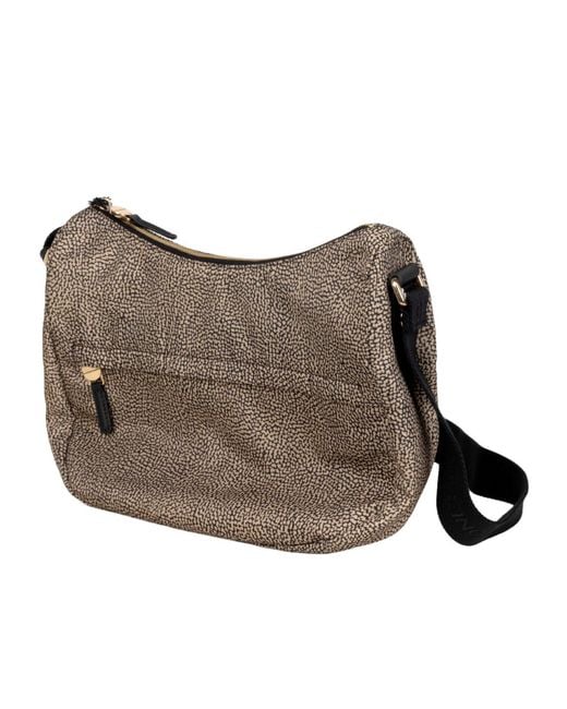 Borbonese Brown Luna Middle Hobo Bag