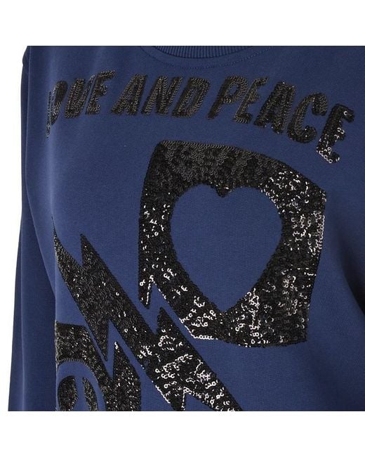 Moschino Blue Logo Detail Sweater