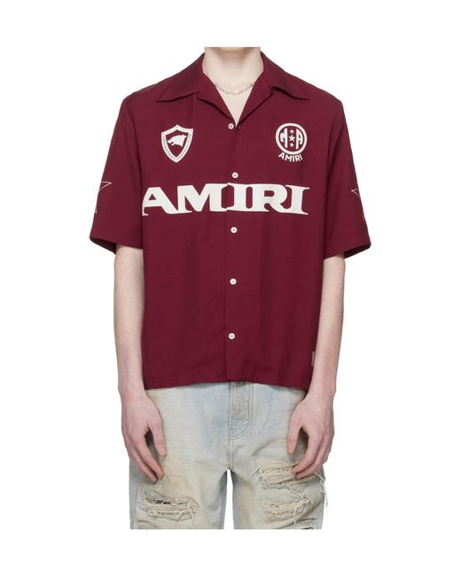 Amiri Red Sport Camp Short-Sleeve Shirt for men