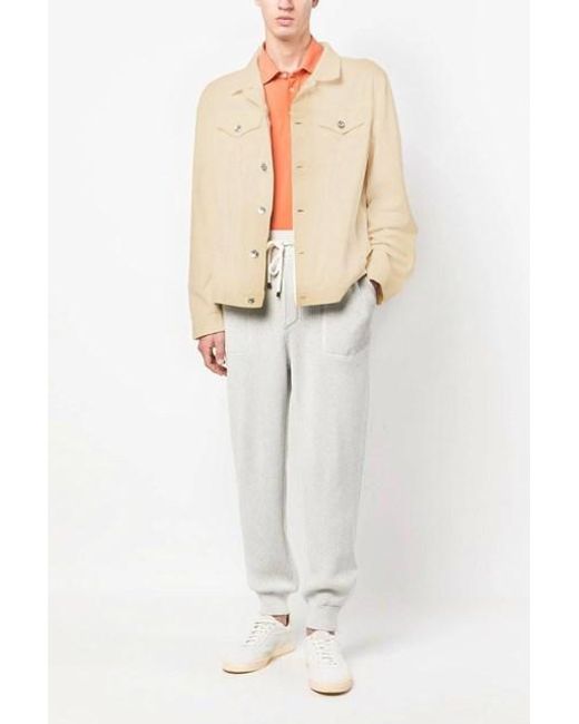 Brunello Cucinelli Natural Button-Fastening Denim Jacket for men