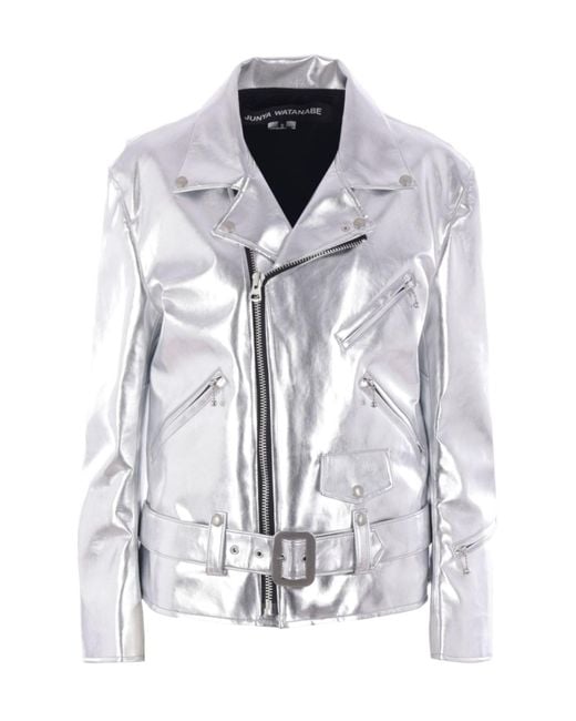 Junya Watanabe White Zipper Leather Jacket