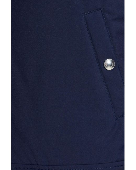 Eleventy Blue Stand Collar Quilted Vest for men