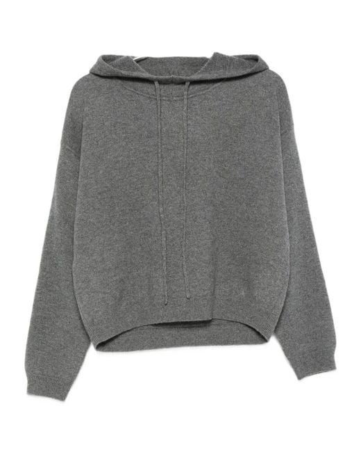 Loulou de Saison Gray Sarla Lds Knitted Hoodie