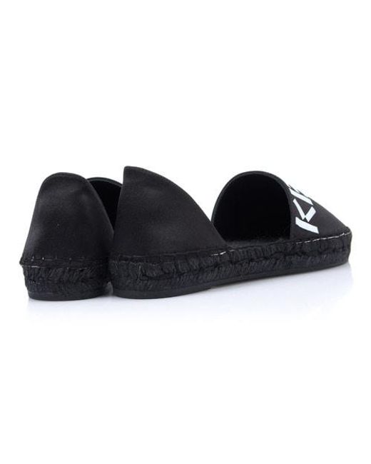KENZO Black Logo Satin Flats