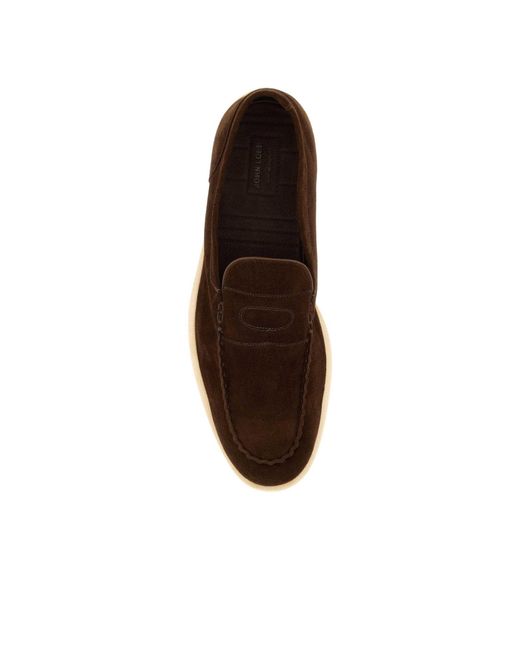 John Lobb Brown Pace Slip-On Loafers for men
