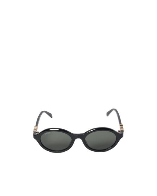 Gucci White Eyewear Oval Frame Sunglasses