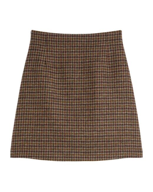 Weekend by Maxmara Brown Vata Houndstooth Mini Skirt