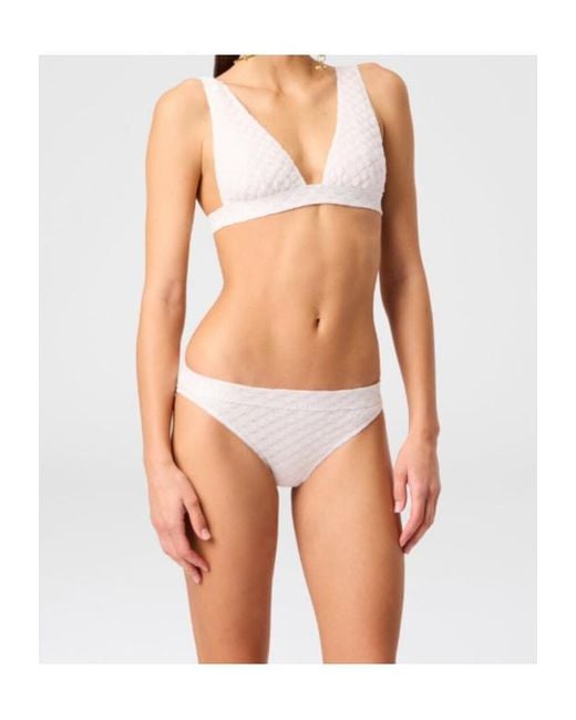 Missoni White Textured Triangle Bikini