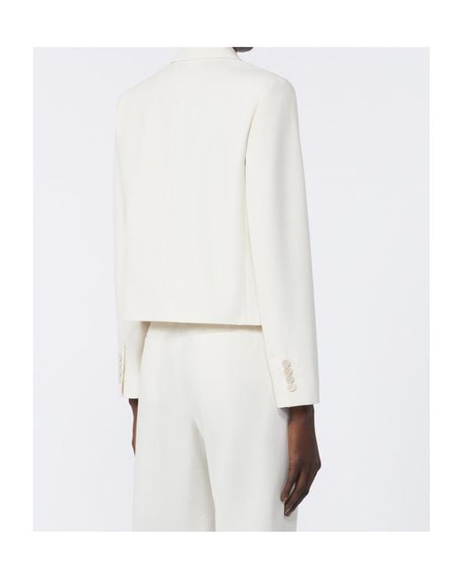 Max Mara White Cotton Twill Cropped Jacket