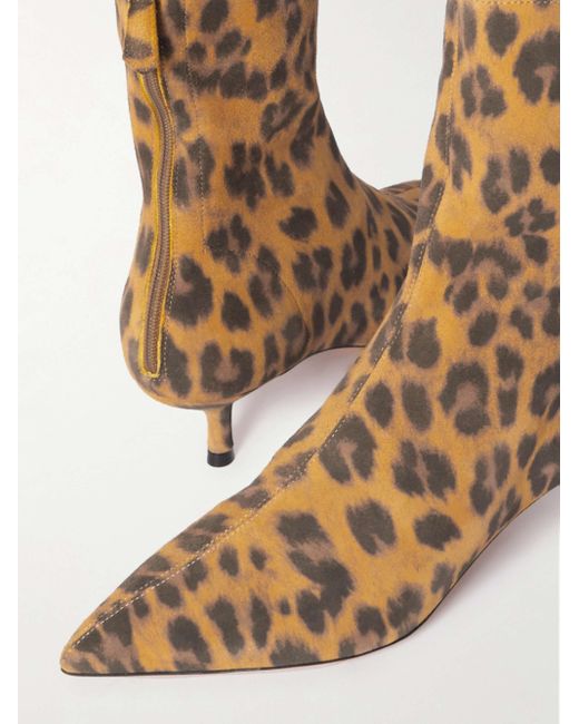Aquazzura Brown Montmartre Leopard Printed Pointed Toe Boots