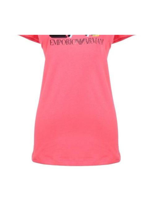 EA7 Pink Logo Printed T-Shirt