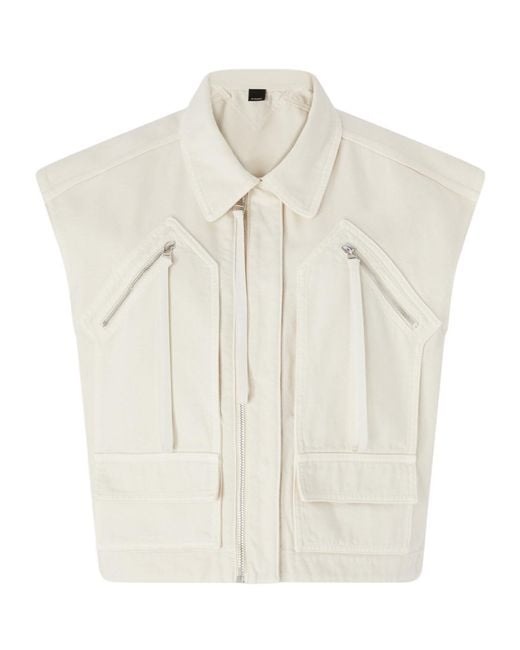 Pinko White Gerard Zipped Gilet