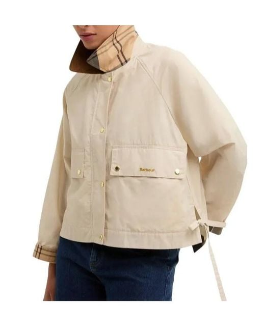 Barbour Natural Cropped Contrast Collar Jacket