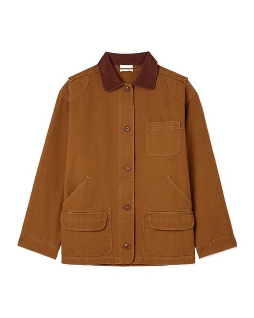 Doen Brown Pascual Corduroy-Trimmed Cotton-Canvas Jacket
