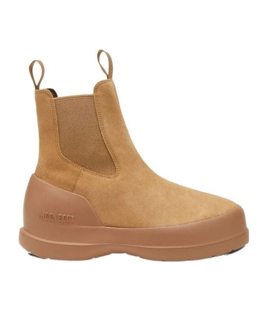 Moon Boot Brown Luna Trek Round Toe Boots for men