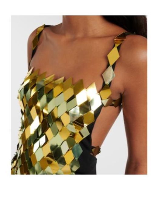 The Attico Metallic Rue Embellished Minidress