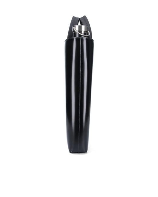 Prada Black Logo Printed Top Handle Bag for men