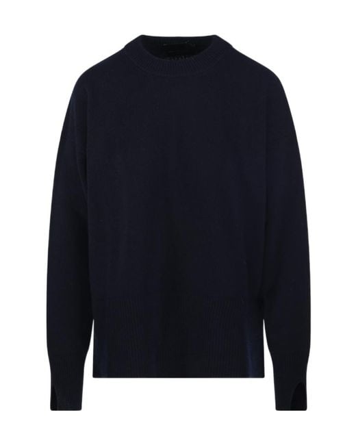 Roberto Collina Blue Long-Sleeves Cashmere Sweater