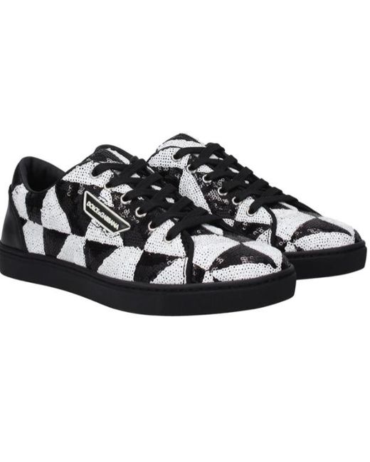 Dolce & Gabbana Black Lace-Up Casual Sneakers for men