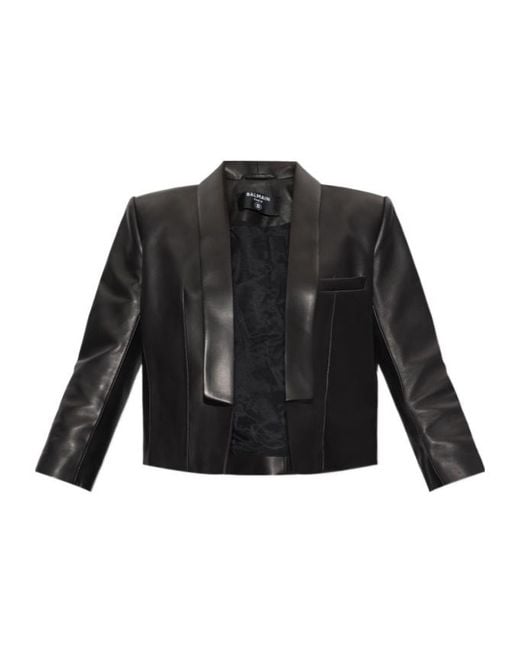 Balmain Black Spencer Leather Jacket