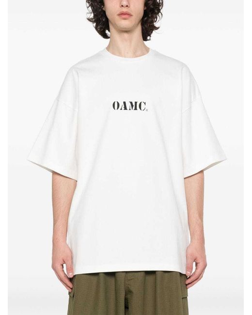 OAMC White Logo-Print Organic T-Shirt for men