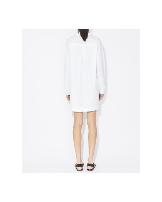 Alaïa White Chic Poplin Mini Shirt Dress For