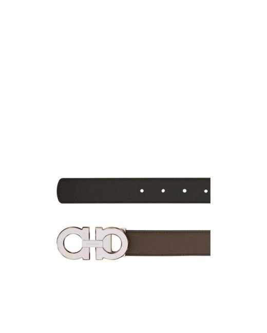 Ferragamo White Ferragamo Gancini Reversible Buckle Belt for men