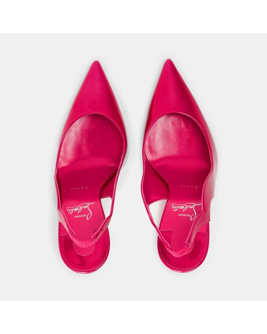 Christian Louboutin Pink Lacquered Sole Slingbacks