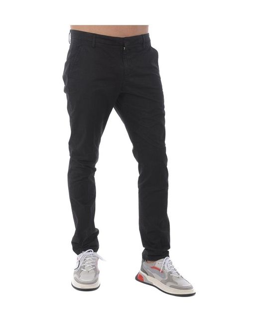 Dondup Gray Plain Tapered Leg Chinos for men